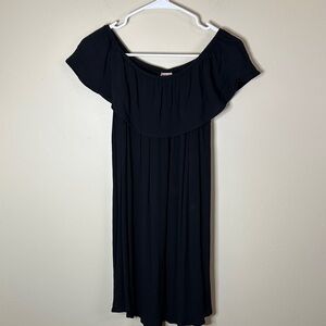 Small Off-the-Shoulder Black Women’s Dress - Rayon